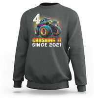 Monster Truck Birthday Sweatshirt Happy 4th Bday Party 4 Years Old Boy
