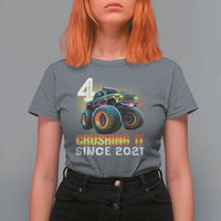 Monster Truck Birthday T Shirt For Women Happy 4th Bday Party 4 Years Old Boy