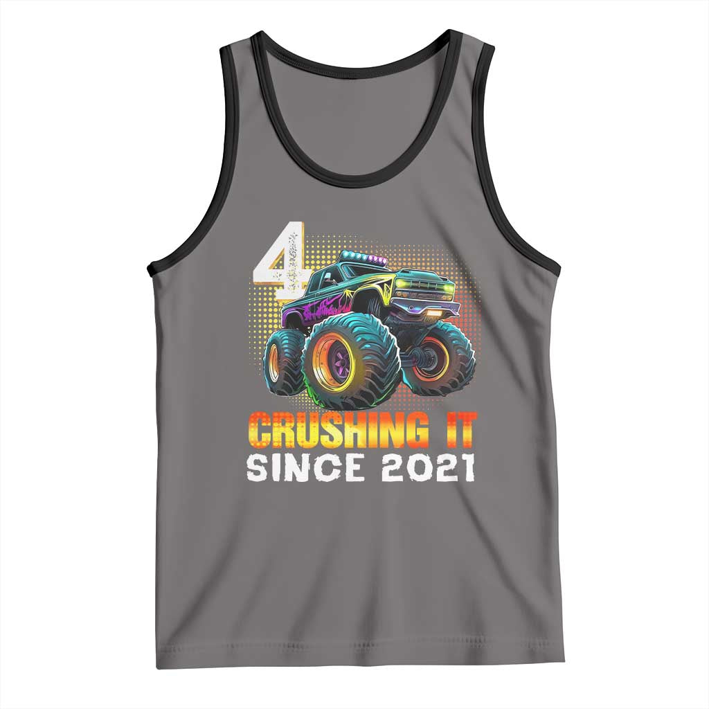 Monster Truck Birthday Tank Top Happy 4th Bday Party 4 Years Old Boy