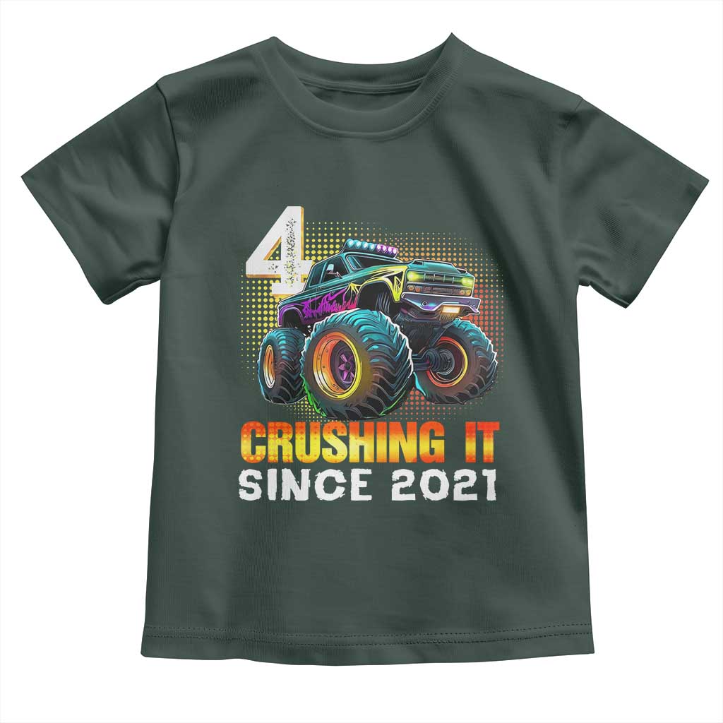 Monster Truck Birthday Toddler T Shirt Happy 4th Bday Party 4 Years Old Boy
