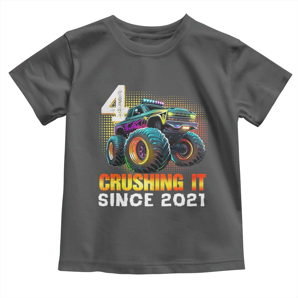 Monster Truck Birthday Toddler T Shirt Happy 4th Bday Party 4 Years Old Boy