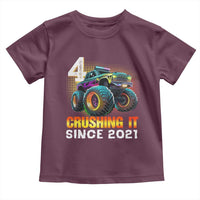 Monster Truck Birthday Toddler T Shirt Happy 4th Bday Party 4 Years Old Boy