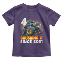 Monster Truck Birthday Toddler T Shirt Happy 4th Bday Party 4 Years Old Boy