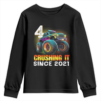 Monster Truck Birthday Youth Sweatshirt Happy 4th Bday Party 4 Years Old Boy