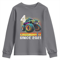 Monster Truck Birthday Youth Sweatshirt Happy 4th Bday Party 4 Years Old Boy