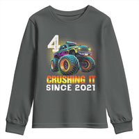 Monster Truck Birthday Youth Sweatshirt Happy 4th Bday Party 4 Years Old Boy