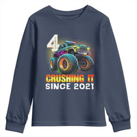 Monster Truck Birthday Youth Sweatshirt Happy 4th Bday Party 4 Years Old Boy