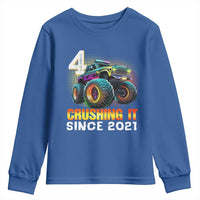 Monster Truck Birthday Youth Sweatshirt Happy 4th Bday Party 4 Years Old Boy