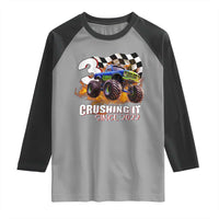 Monster Truck Birthday Raglan Shirt Happy 3rd Bday Party 3 Years Old Boy