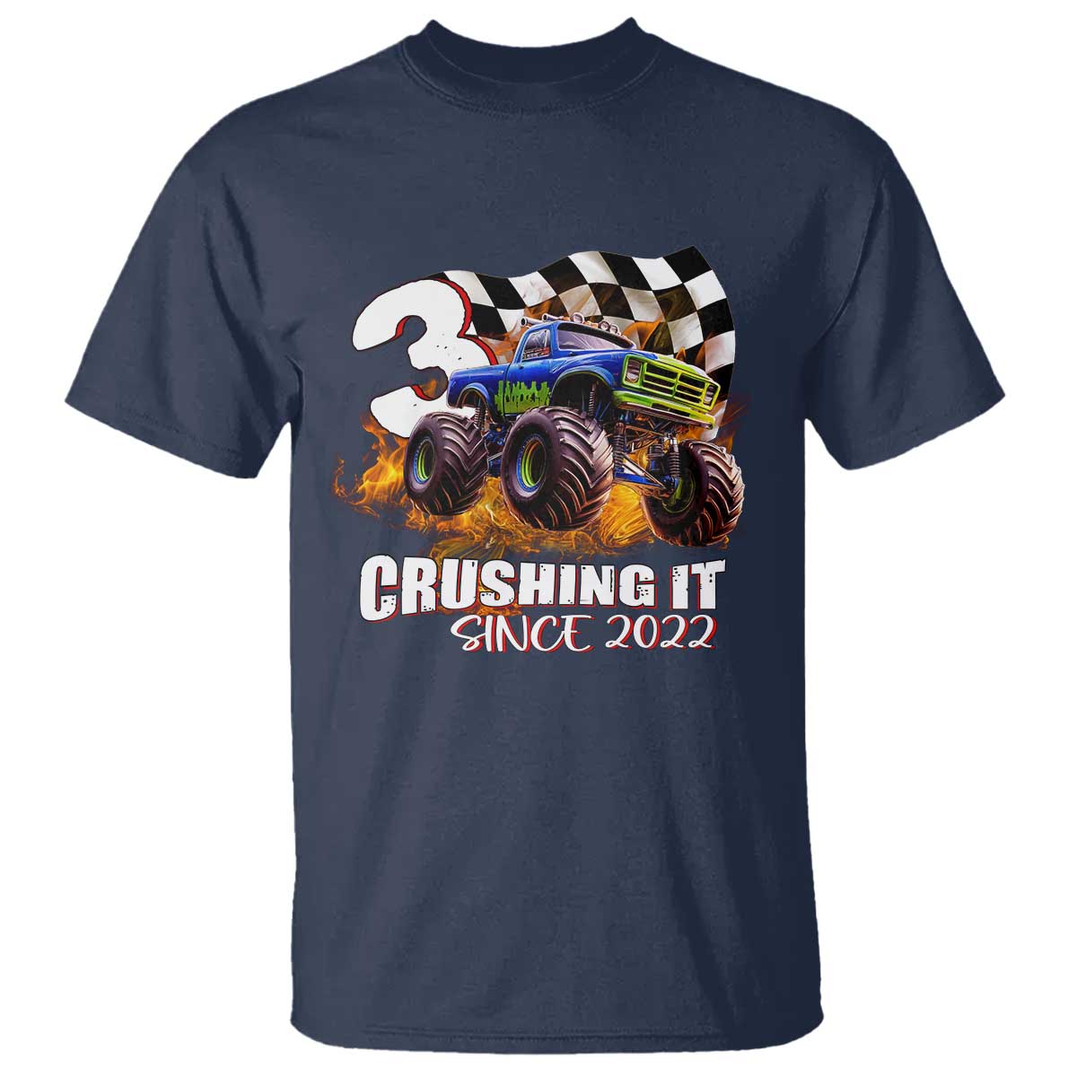 Monster Truck Birthday T Shirt Happy 3rd Bday Party 3 Years Old Boy