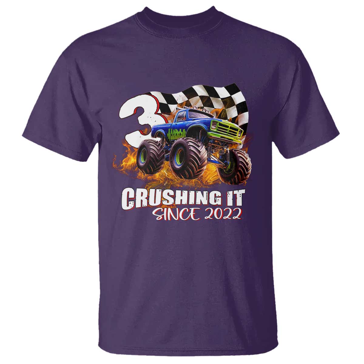 Monster Truck Birthday T Shirt Happy 3rd Bday Party 3 Years Old Boy