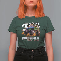 Monster Truck Birthday T Shirt For Women Happy 3rd Bday Party 3 Years Old Boy