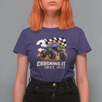 Monster Truck Birthday T Shirt For Women Happy 3rd Bday Party 3 Years Old Boy