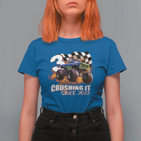 Monster Truck Birthday T Shirt For Women Happy 3rd Bday Party 3 Years Old Boy