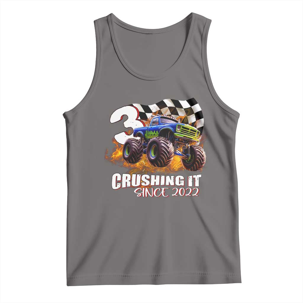 Monster Truck Birthday Tank Top Happy 3rd Bday Party 3 Years Old Boy