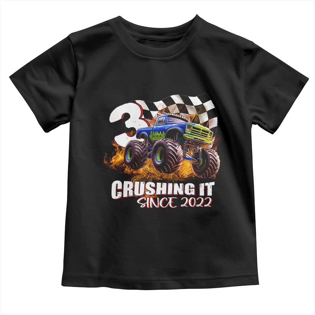 Monster Truck Birthday Toddler T Shirt Happy 3rd Bday Party 3 Years Old Boy