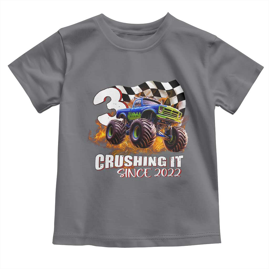Monster Truck Birthday Toddler T Shirt Happy 3rd Bday Party 3 Years Old Boy