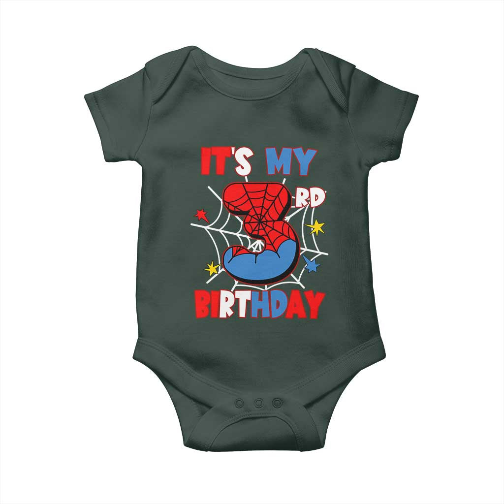 Spider Birthday Baby Onesie It's My 3rd Bday Party 3 Years Old Boy