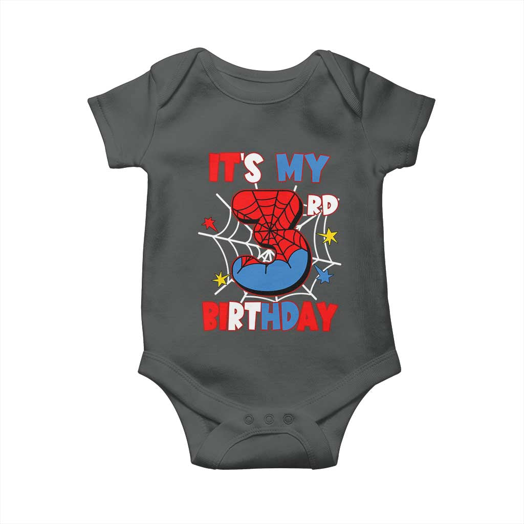 Spider Birthday Baby Onesie It's My 3rd Bday Party 3 Years Old Boy