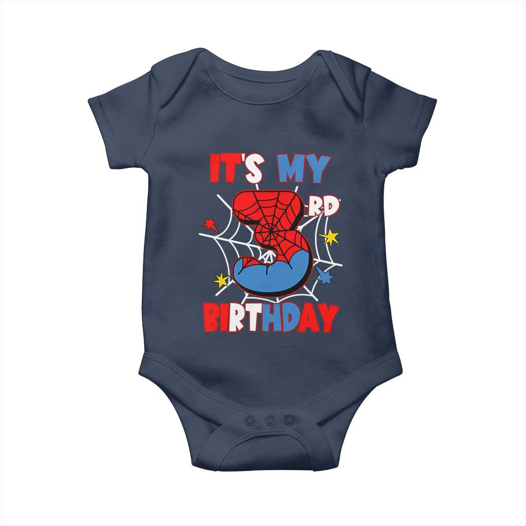 Spider Birthday Baby Onesie It's My 3rd Bday Party 3 Years Old Boy