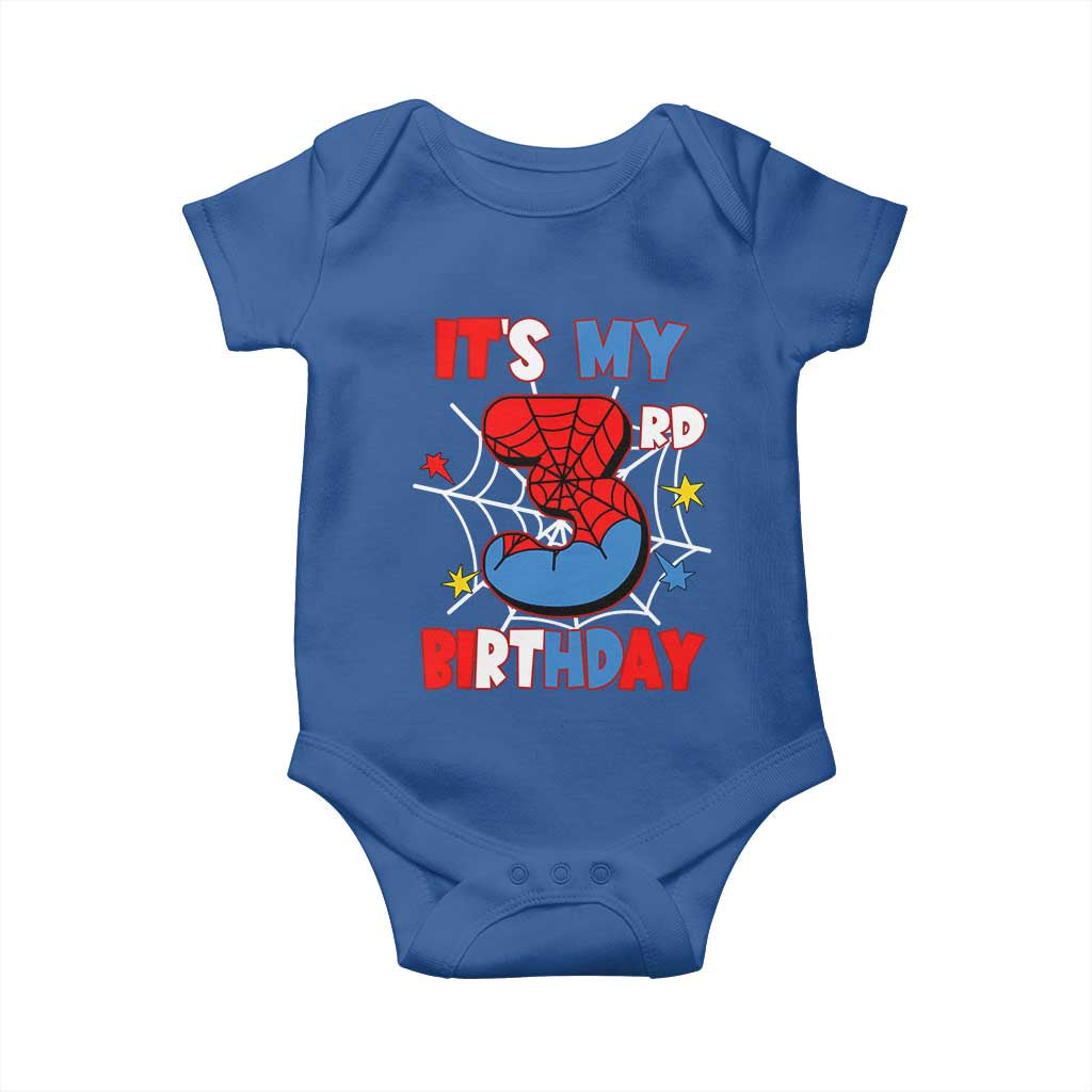 Spider Birthday Baby Onesie It's My 3rd Bday Party 3 Years Old Boy
