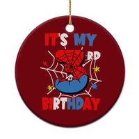 Spider Birthday Ceramic Ornament It's My 3rd Bday Party 3 Years Old Boy - Wonder Print Shop