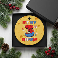 Spider Birthday Ceramic Ornament It's My 3rd Bday Party 3 Years Old Boy - Wonder Print Shop