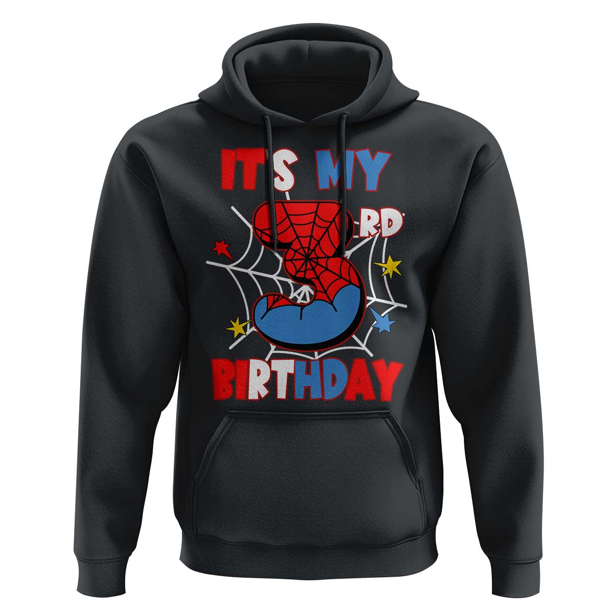Spider Birthday Hoodie It's My 3rd Bday Party 3 Years Old Boy