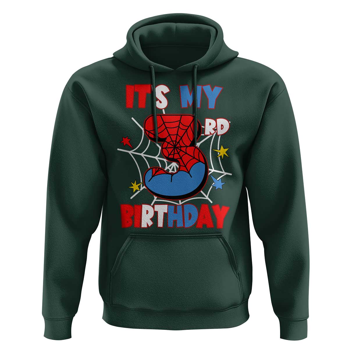 Spider Birthday Hoodie It's My 3rd Bday Party 3 Years Old Boy