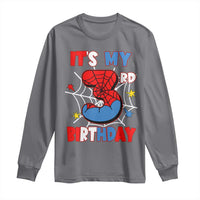 Spider Birthday Long Sleeve Shirt It's My 3rd Bday Party 3 Years Old Boy