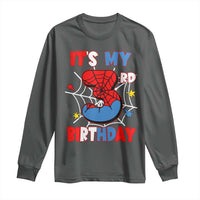 Spider Birthday Long Sleeve Shirt It's My 3rd Bday Party 3 Years Old Boy