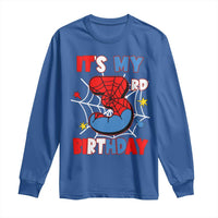 Spider Birthday Long Sleeve Shirt It's My 3rd Bday Party 3 Years Old Boy