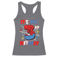 Spider Birthday Racerback Tank Top It's My 3rd Bday Party 3 Years Old Boy