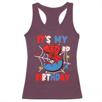 Spider Birthday Racerback Tank Top It's My 3rd Bday Party 3 Years Old Boy