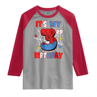 Spider Birthday Raglan Shirt It's My 3rd Bday Party 3 Years Old Boy
