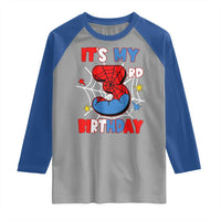 Spider Birthday Raglan Shirt It's My 3rd Bday Party 3 Years Old Boy