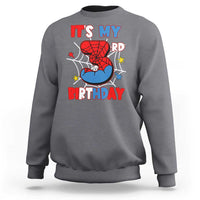 Spider Birthday Sweatshirt It's My 3rd Bday Party 3 Years Old Boy