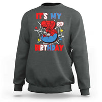 Spider Birthday Sweatshirt It's My 3rd Bday Party 3 Years Old Boy