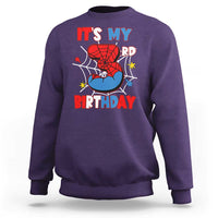 Spider Birthday Sweatshirt It's My 3rd Bday Party 3 Years Old Boy