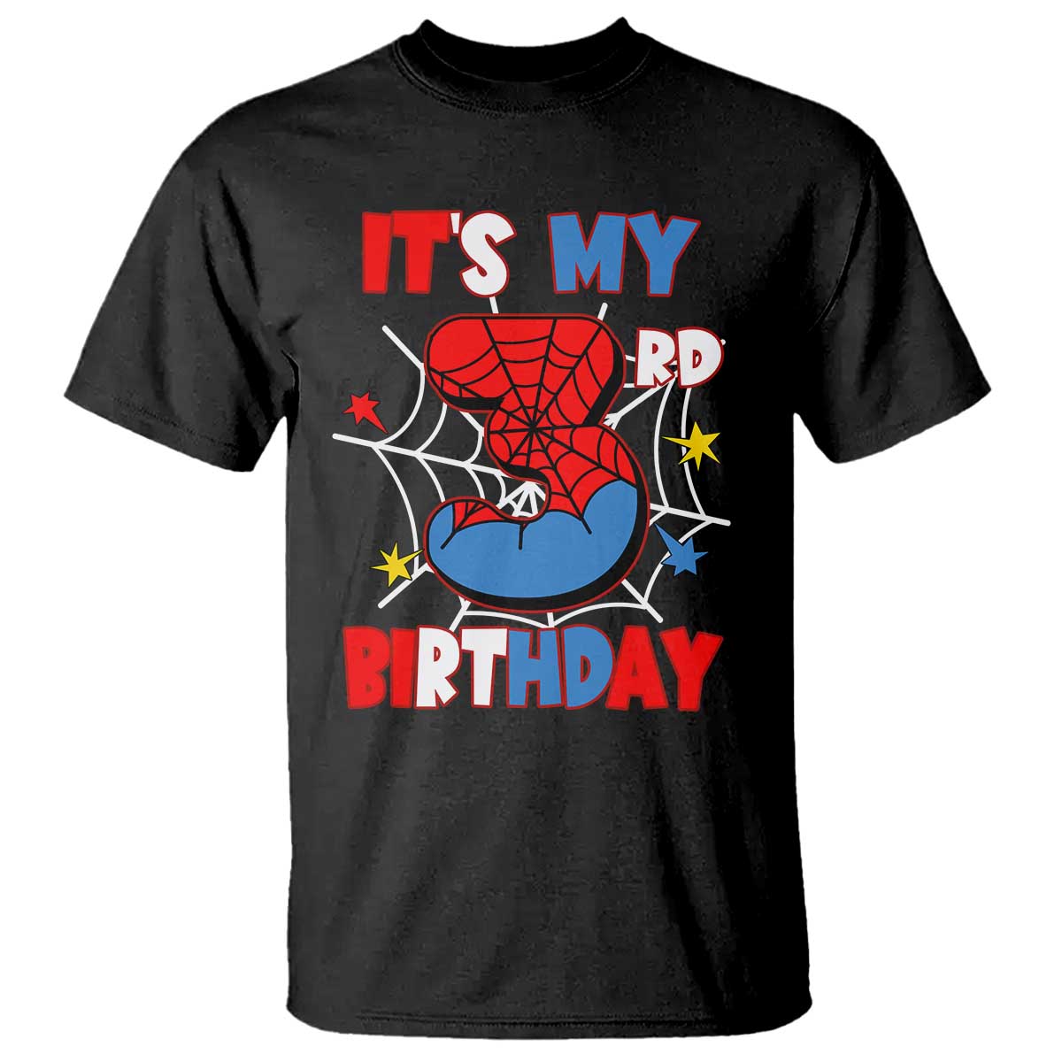 Spider Birthday T Shirt It's My 3rd Bday Party 3 Years Old Boy