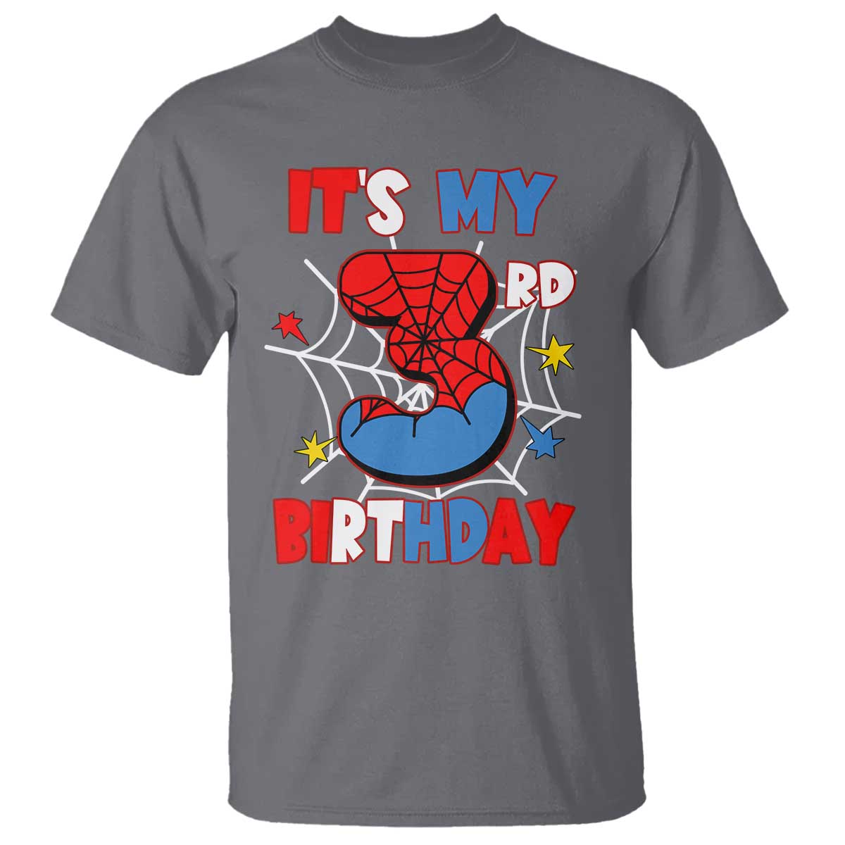 Spider Birthday T Shirt It's My 3rd Bday Party 3 Years Old Boy