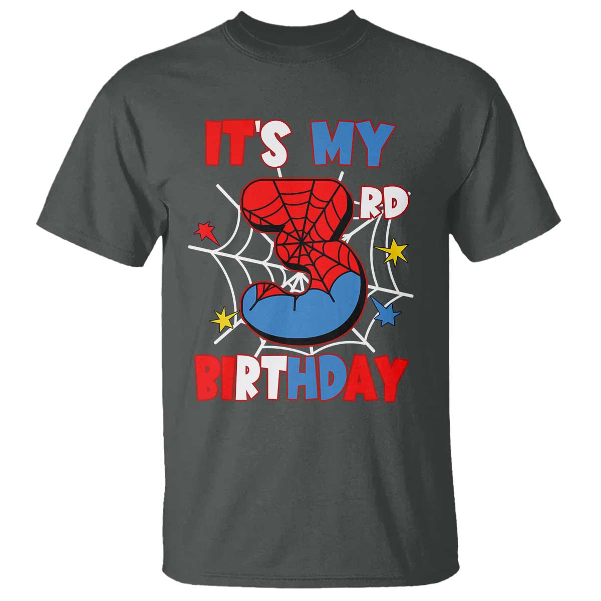 Spider Birthday T Shirt It's My 3rd Bday Party 3 Years Old Boy