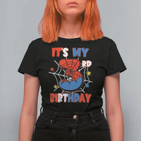 Spider Birthday T Shirt For Women It's My 3rd Bday Party 3 Years Old Boy