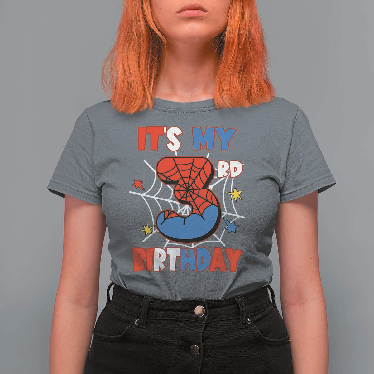 Spider Birthday T Shirt For Women It's My 3rd Bday Party 3 Years Old Boy