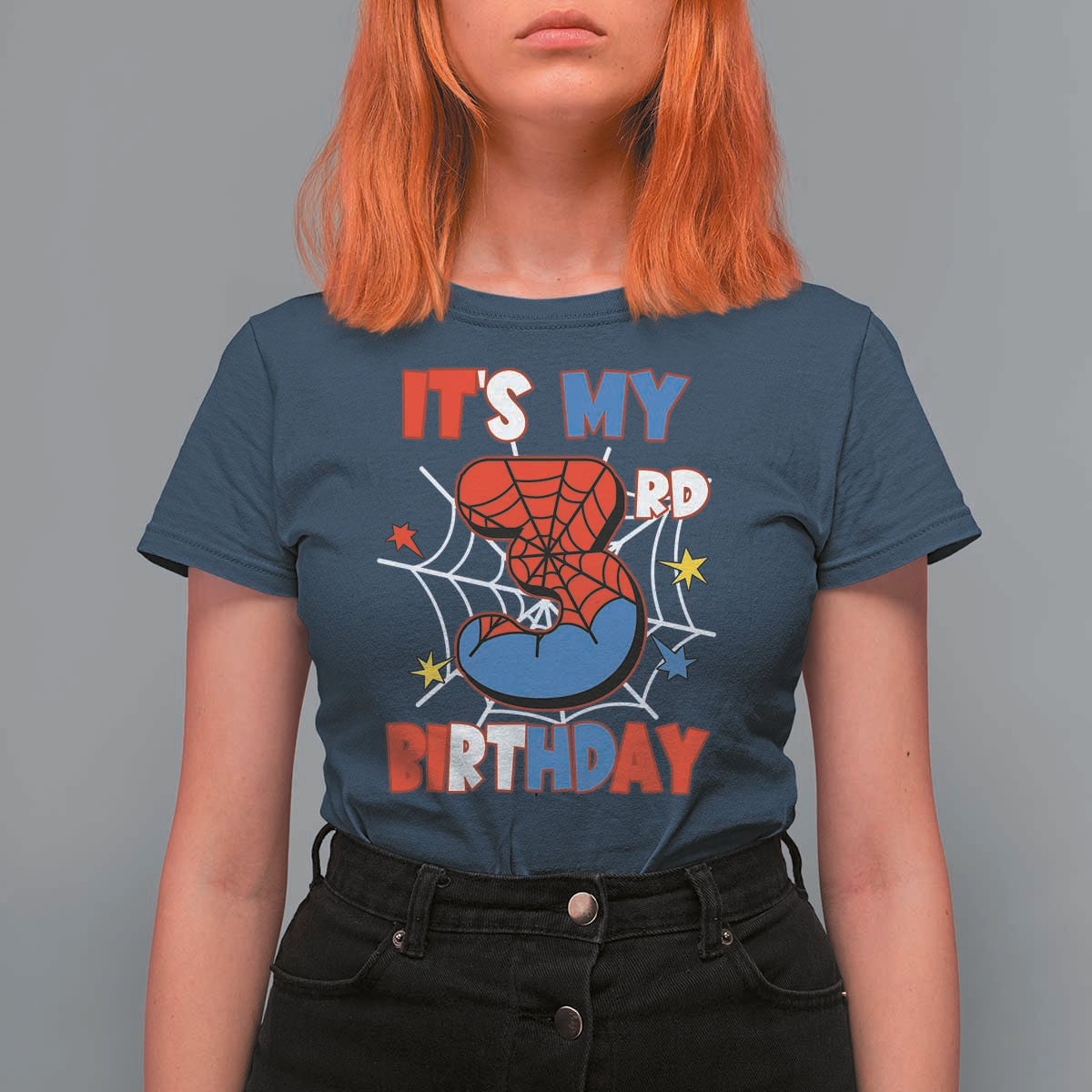 Spider Birthday T Shirt For Women It's My 3rd Bday Party 3 Years Old Boy