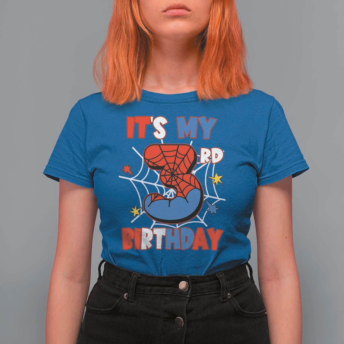 Spider Birthday T Shirt For Women It's My 3rd Bday Party 3 Years Old Boy