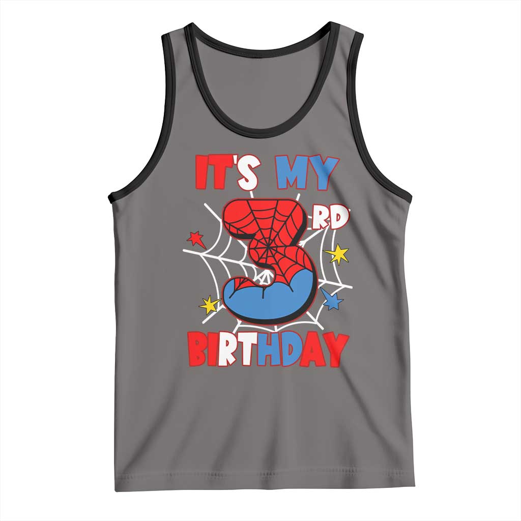 Spider Birthday Tank Top It's My 3rd Bday Party 3 Years Old Boy