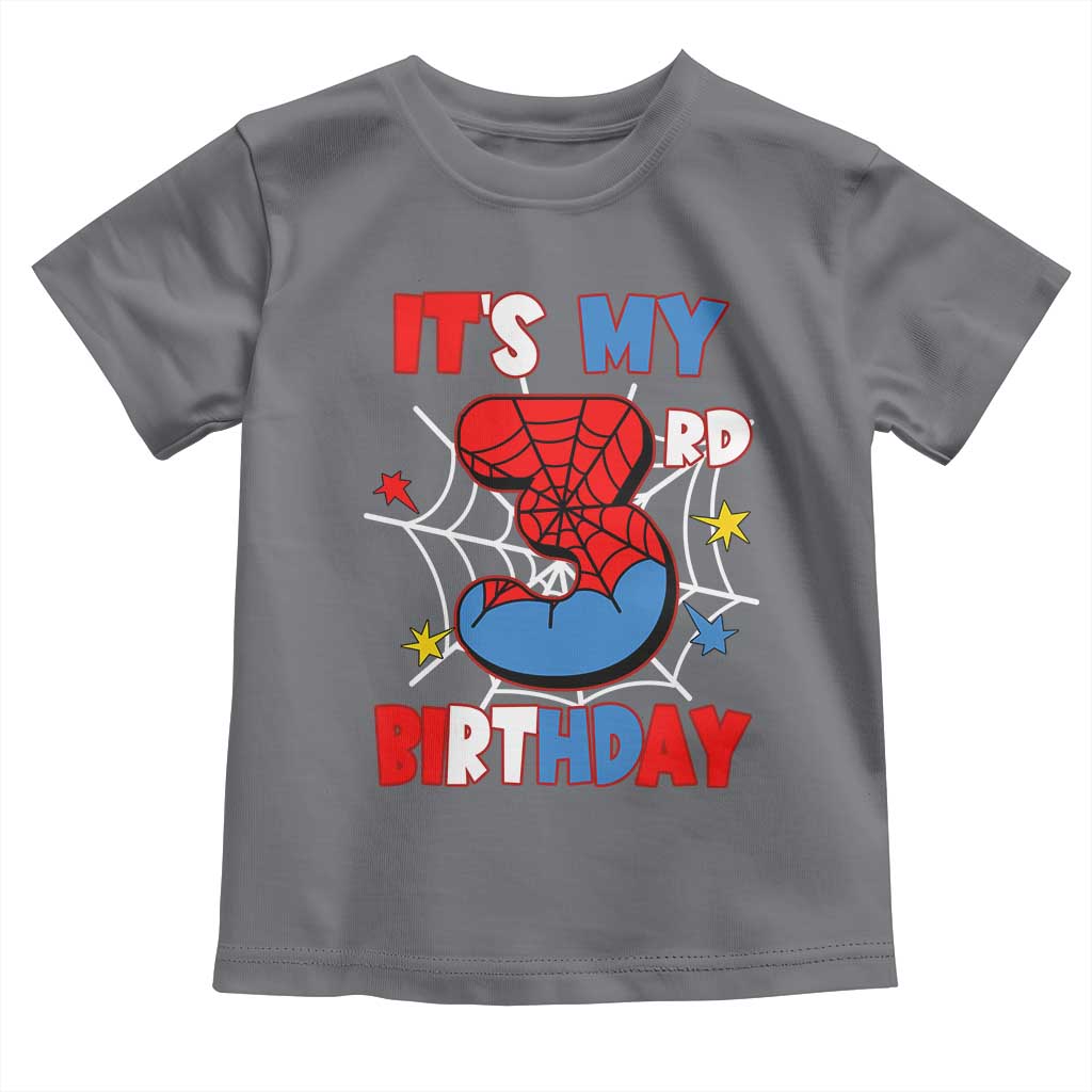 Spider Birthday Toddler T Shirt It's My 3rd Bday Party 3 Years Old Boy