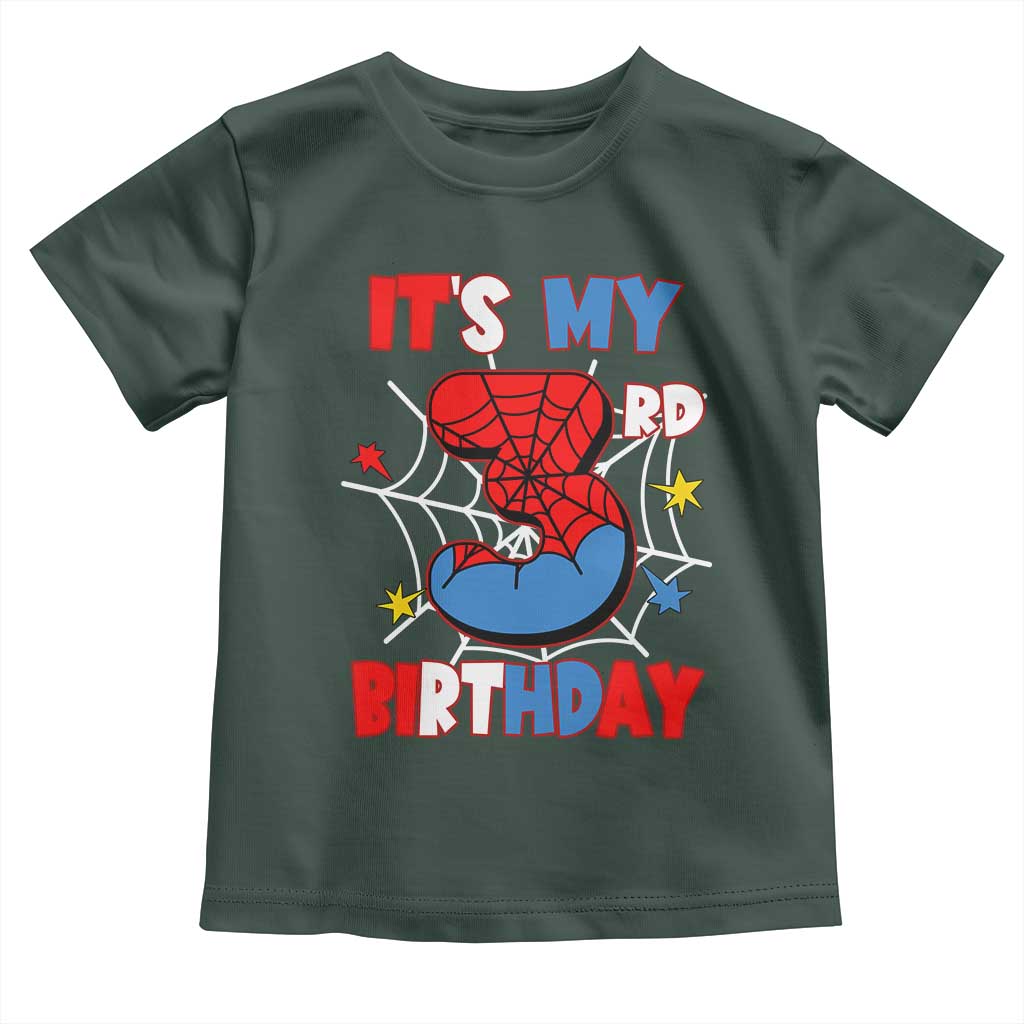 Spider Birthday Toddler T Shirt It's My 3rd Bday Party 3 Years Old Boy