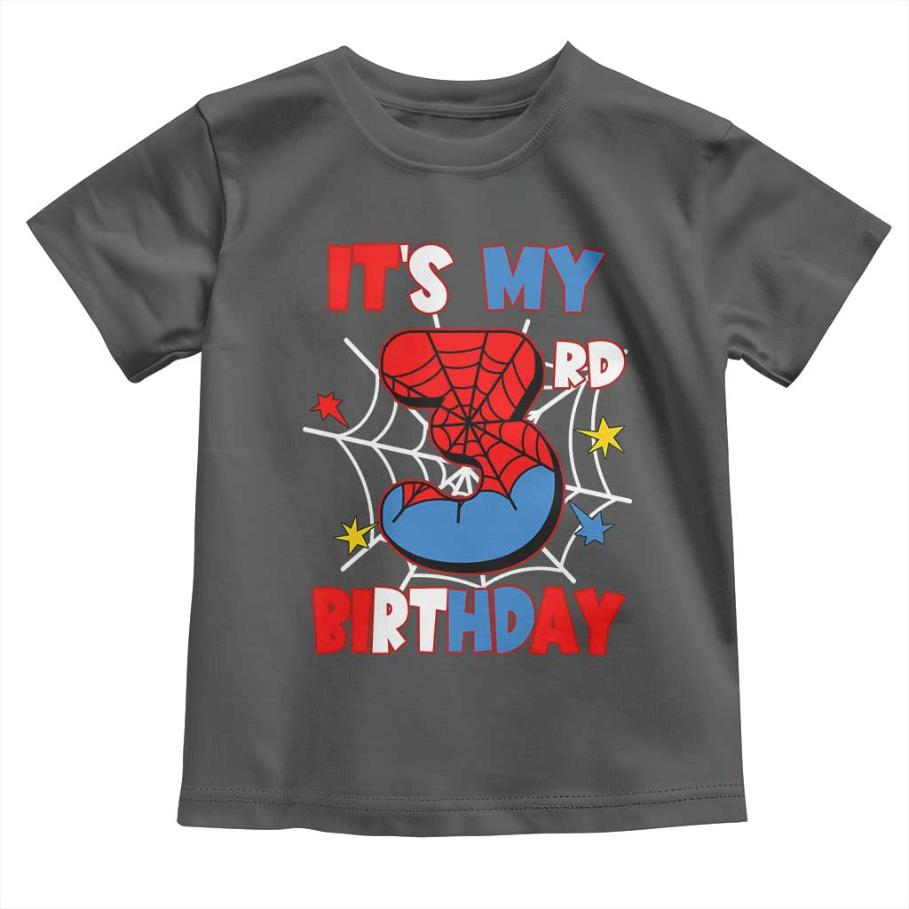 Spider Birthday Toddler T Shirt It's My 3rd Bday Party 3 Years Old Boy